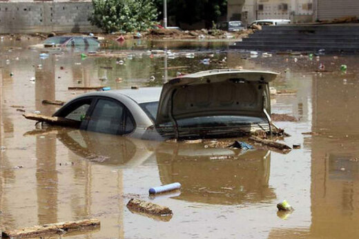 ببینید | جاری شدن سیلاب در روستای سهیلی