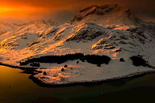 ببینید | غروب جادویی خورشید در نروژ