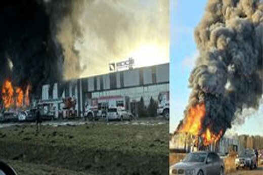 ببینید | اولین تصاویر از آتش‌سوزی در مرکز ساخت پهپاد آمریکا در لتونی
