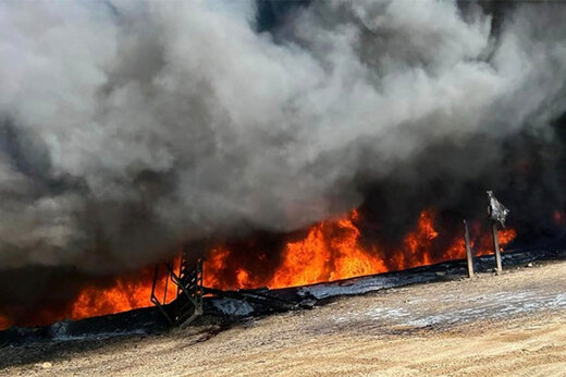 ببینید | آتش گرفتن چاه نفت در جنوب میشیگان واقع در آمریکا