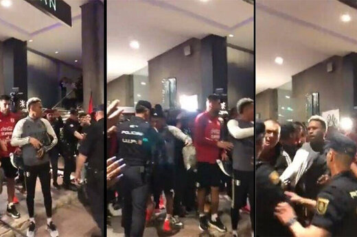 مبارزه پلیس مادرید با بازیکنان تیم ملی پرو را ببینید