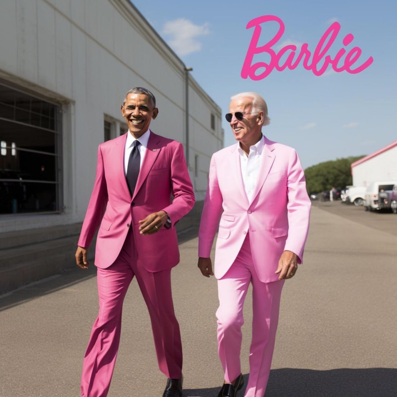 عکس | شوخی خبرساز با باراک اوباما و جو بایدن؛ کت شلوار صورتی به سوی باربی!