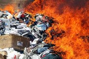 ببینید | آتش زدن ۸۰۰ تن کالای قاچاق در تهران