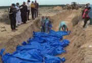 ببینید | دفن ۱۱۱ فلسطینی در یک گور دسته جمعی