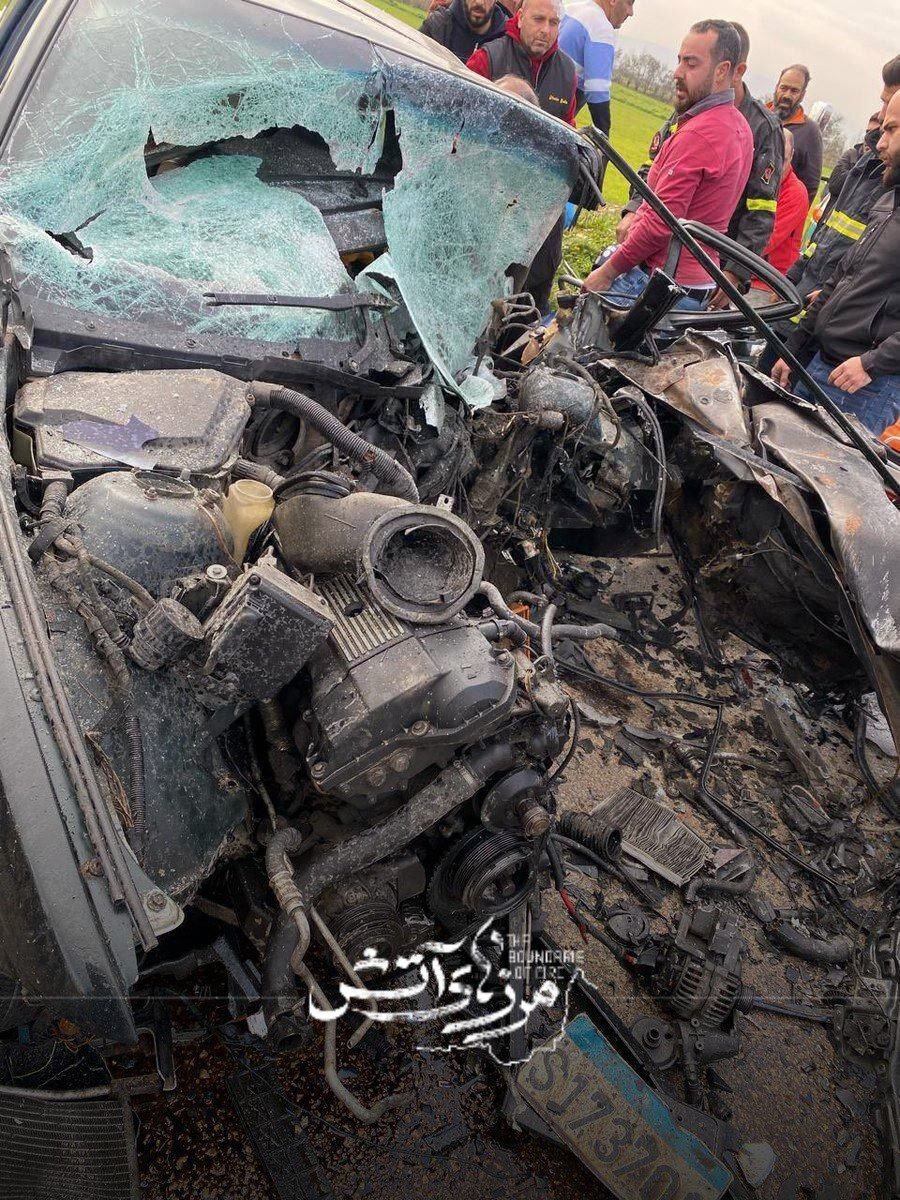 تصاویر | قاب‌هایی از خودرویی که هدف پهپادهای اسرائیل در بنت جبیل قرار گرفت